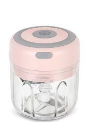 Mini Electric Wireless Vegetable Crusher (Option: Pink250ML-USB)