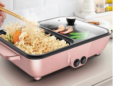 Multi-Functional Personal Electric baking pan (Option: Pink-US)