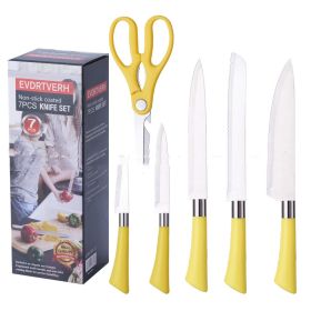 Designer Knife Set With Storage Block (Option: Yellow Knife Set)