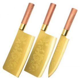 Gold Alloy Knife Set (Option: 3 Pcs Set)