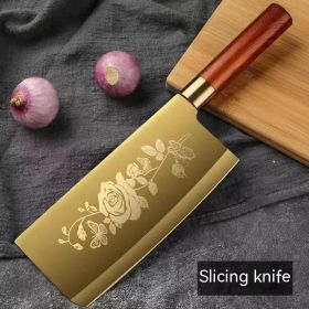 Gold Alloy Knife Set (Option: Titanium Slicing Knife)