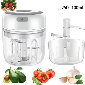 Mini Electric Wireless Vegetable Crusher (Option: White high cup350ML-USB)