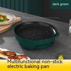 Electric Baking Pan Mini Electric Griddle (Option: Dark Green-22cm-US)