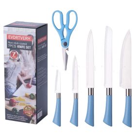 Designer Knife Set With Storage Block (Option: Blue Knife Set)