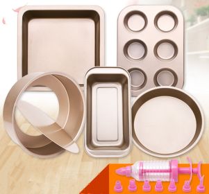 Baking Pan Set (Option: 5golden abrasive tools)