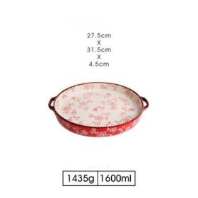 Cherry Blossom Ceramic Baking Sheet (Option: 12.5inch cherry blossom red)