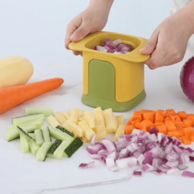 1pc Diced Onion; French Fries; Carrot And Ham; Cucumber And Potato Cutter; 5.91''√ó3.94''√ó3.35'' (Color: Yellow)