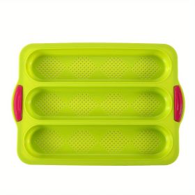 1pc; Silicone Baguette, French Bread Baking Pan (Color: Green)