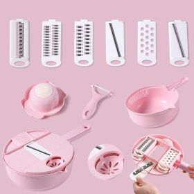 1pc Multi-functional Shredded Grater (Color: Pink--Six Blades)