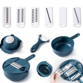 1pc Multi-functional Shredded Grater (Color: Blue--Six Blades)