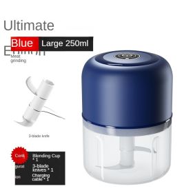 Small Electric Garlic Masher, Vegetable Chopper (Color: Blue 250ml Ultimate Edition)