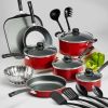 18 Piece Non-stick Cookware Set, Steel Gray