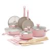 Ceramic Nonstick 15pc Set in Pink or Yellow