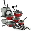 18 Piece Non-stick Cookware Set, Steel Gray