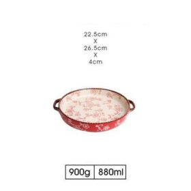 Cherry Blossom Ceramic Baking Sheet (Option: 10.5inch cherry blossom red)