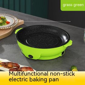 Electric Baking Pan Mini Electric Griddle (Option: Grass Green-22cm-US)